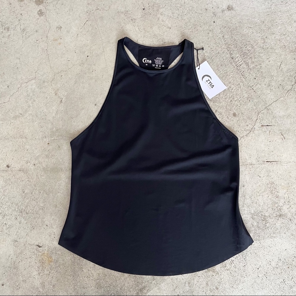 ZYIA NWT Black Double Racer Tank